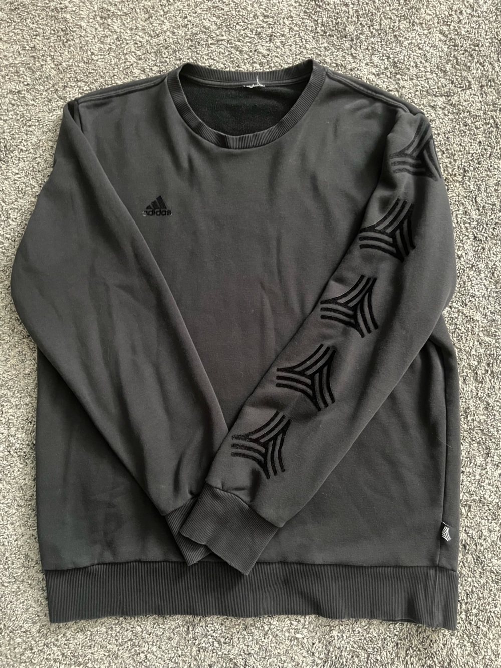 adidas Black Men's Tango Crewneck Sweatshirt with Sleeve Graphic